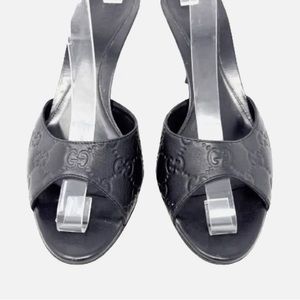 Black Gucci monogram GG kitten heels never worn brand new no box no dust bag